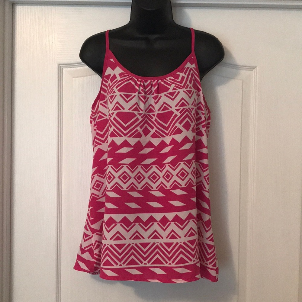 Vanilla Bay white and pink flowy top